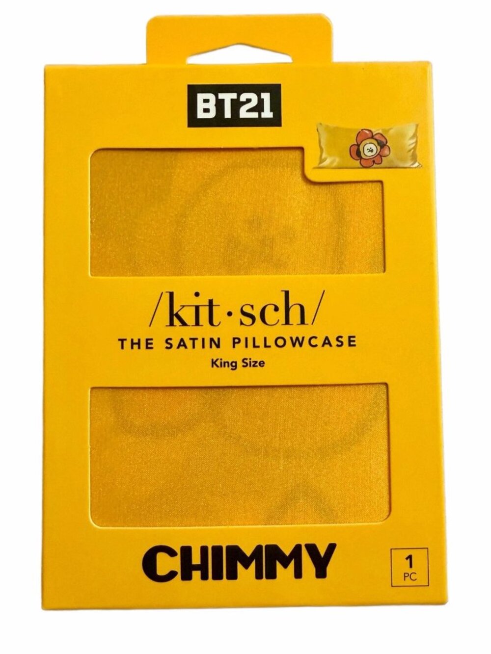 Kitsch x BT21 Puppy CHIMMY Satin Floral King Pillowcase Zipper New Line Friends